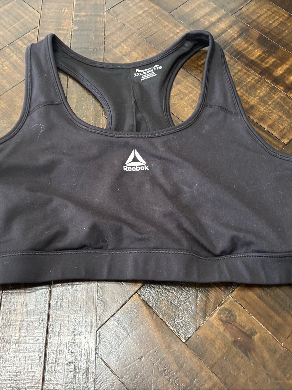 Reebok Black Racerback Sports Bra Wireless Pullover XXLARGE Support